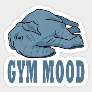 Blue elephant thinking about going to the gym Sticker